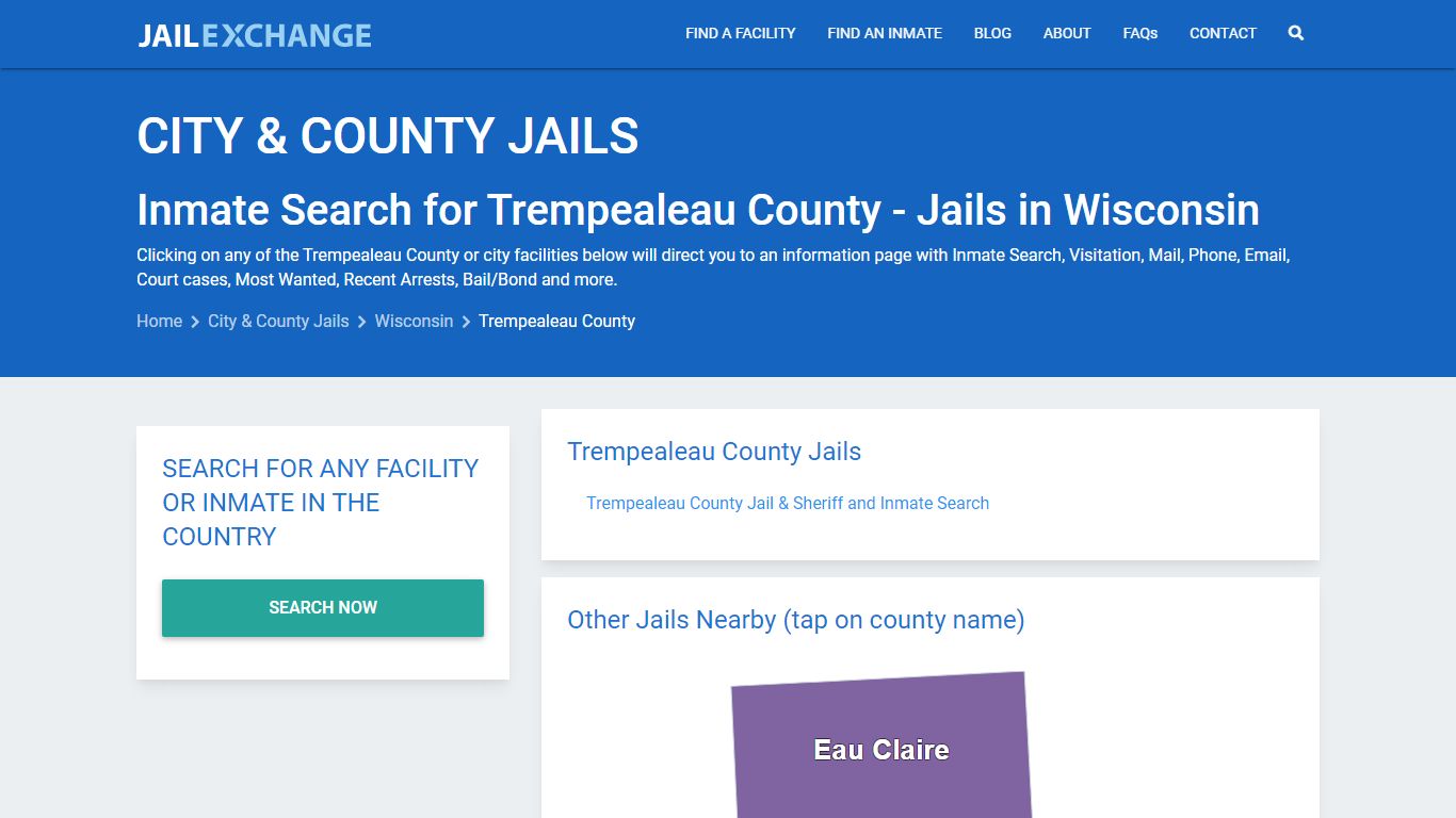 Inmate Search for Trempealeau County | Jails in Wisconsin - Jail Exchange