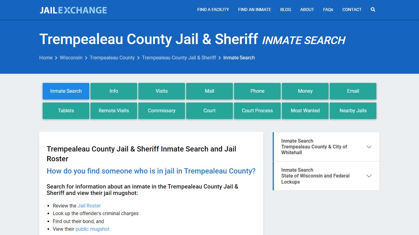 Trempealeau County Jail & Sheriff Inmate Search - Jail Exchange